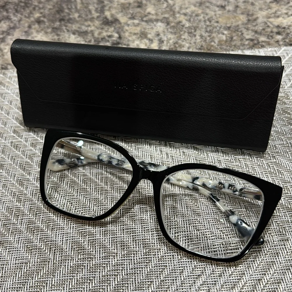 Via Spiga Women’s Ludovica 500 Prescription Astigmatism Glasses Black Acrylic